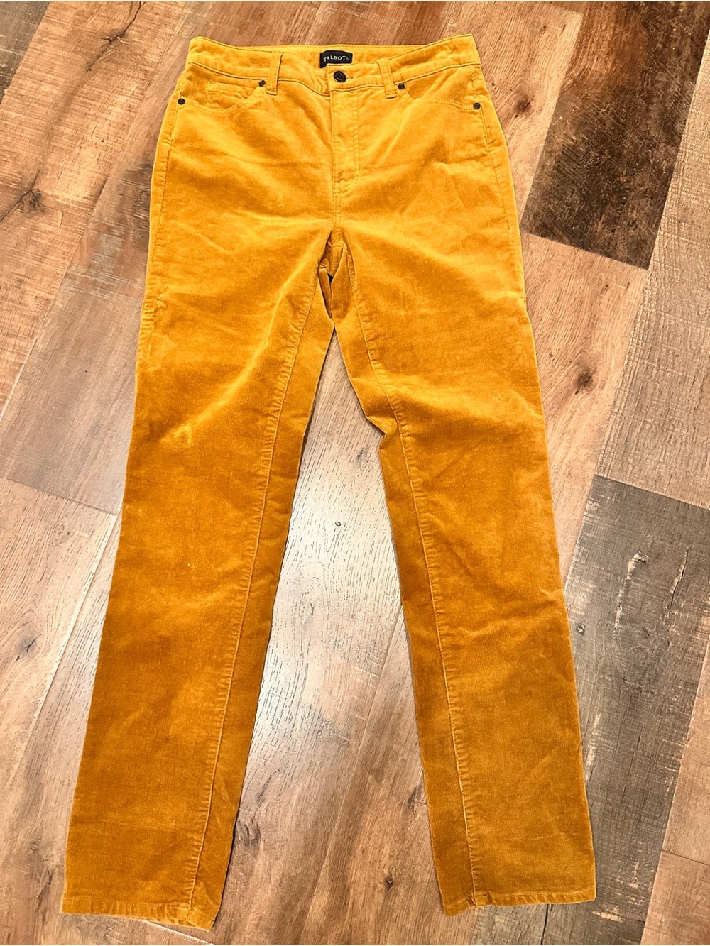 Talbots camel cord straight leg women’s pant size 4 front rise 10 inseam 30